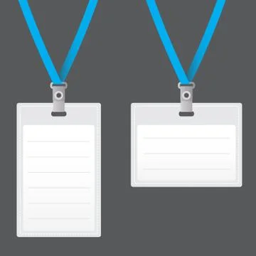 Lanyard with Tag Badge Holder. Vector Illustration. Stock Illustration
