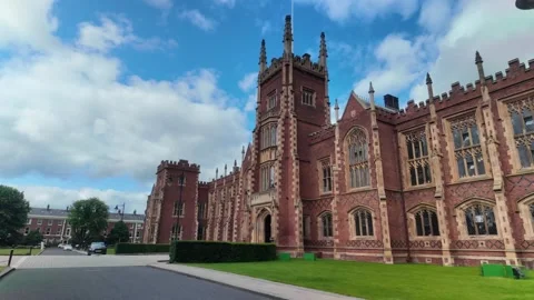 Lanyon Building - Tudor Gothic Architecture at Queen's University Belfast. Stock Footage 338221953