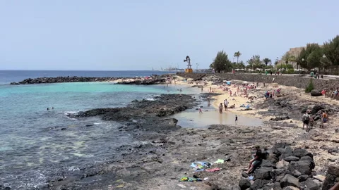 Lanzarote 4K Beach View Stock Footage 281077691