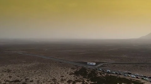 Lanzarote, aerial view of the sunset Video stock 84098046