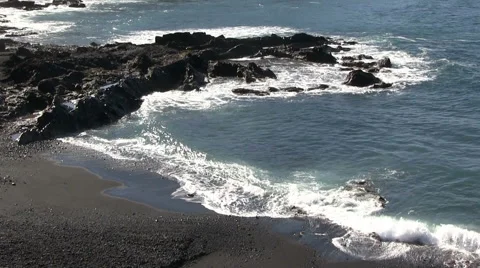 Lanzarote - beach - waves Stock Footage 55470555