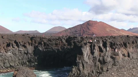 Lanzarote - cliffs - ocean Stock Footage 55492057