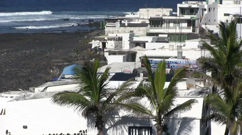 Lanzarote -  Elgolfo - seaside Stock Footage 55490160