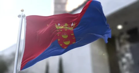 Lanzarote flag waving-seamless-loop-4k-60fps Stock Footage 343353395