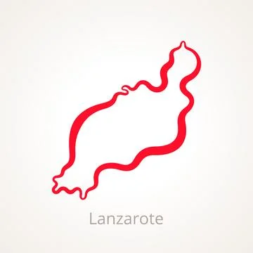 Lanzarote - Outline Map Stock Illustration