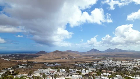 Lanzarote Panorama with cloud time lapse Stock Footage 233746544