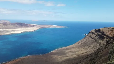 Lanzarote- panoramic view at the ocean Stock Footage 115430483