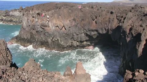 Lanzarote - Spain - cliffs Stock Footage 55491884