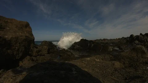 Lanzarote, summer, waves, La Santa Sports Stock Footage 89689495