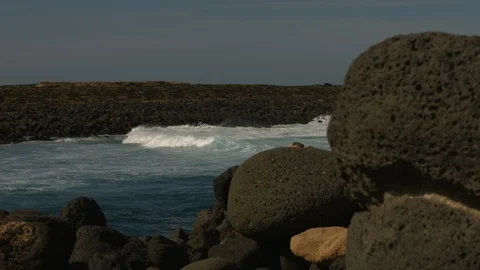 Lanzarote, summer, waves, La Santa Sports Stock Footage 89788486