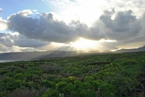 Lanzarote sunset Stock Photos