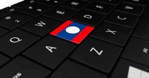 Lao flag button  Stock Illustration