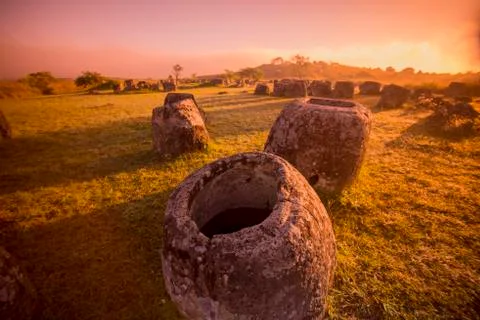 LAO PHONSAVAN PLAIN OF JARS Foto stock