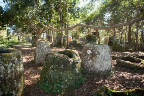 LAO PHONSAVAN PLAIN OF JARS Stock Photos