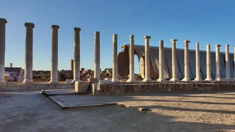 Laodicea on the Lycus, ancient Roman city ruins in western Turkey Video stock 291300935