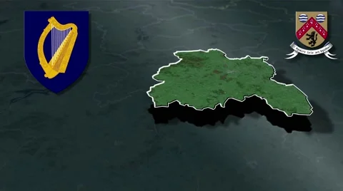 Laois whit Coat of arms animation map | Stock Video | Pond5