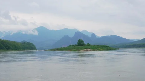LAOS 02 Mekong River Stock Footage 129396764