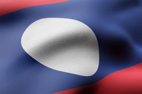 Laos 3d flag Stock Illustration