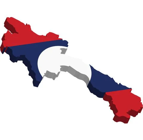 Laos - 3D map country Stock Illustration