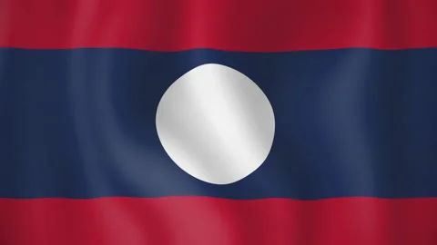 Laos animated flag. Seamless loop. 4K Stock-Footage 145444429
