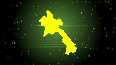 Laos Digital Map Intro Stock Footage 247969628
