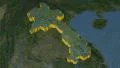 Laos extruded. Blue Marble. 4k or 4k+ Resolution