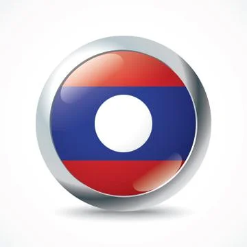 Laos flag button Stock Illustration