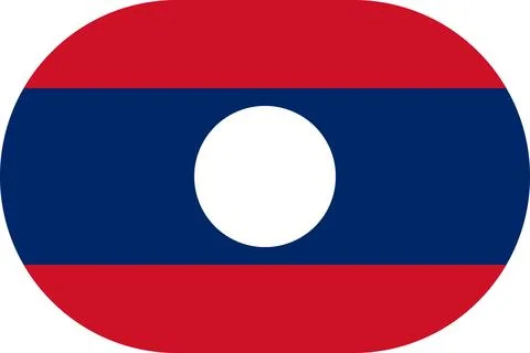 Laos flag in flat oval design Illustrazione stock