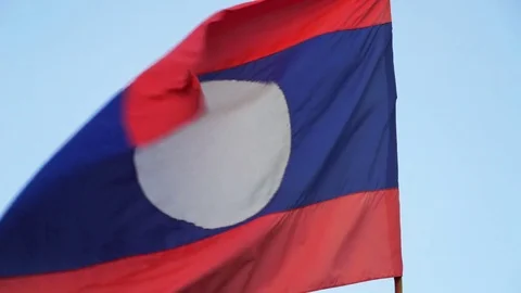 Laos Flag Stock Footage 78183117