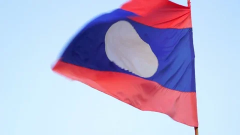 Laos Flag Stock Footage 78184996