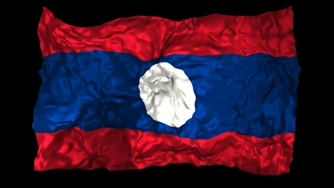 Laos flag Stock Footage 110820143
