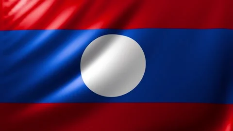 Laos flag Video stock 327069411