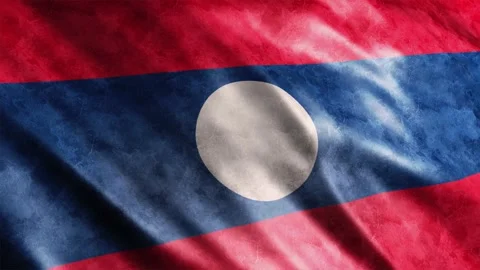 Laos Flag Grunge Stock Footage 249037026