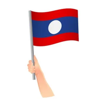 Laos flag in hand icon Stock Illustration