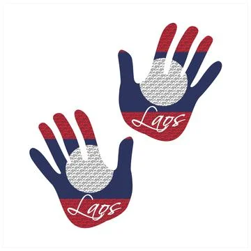 Laos flag hand vector Stock Illustration
