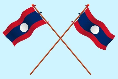 Laos flag Stock Illustration