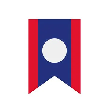 Laos flag label icon. Vector. Stock Illustration