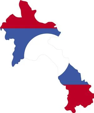 Laos Flag in Laos Map, Laos Map with Flag, Country Map, Laos with Flag, Nat.. Stock Illustration