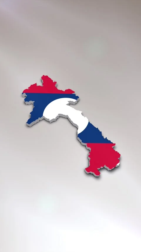 Laos Flag on Map Stock Footage 278173709