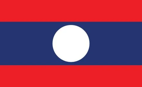 Laos flag. Simple vector. National flag of Laos Stock Illustration