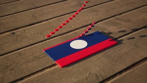 Laos Flag - Slow Motion Stock Footage 318798755