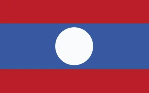Laos flag vector graphic. Rectangle Lao flag illustration. Laos country flag  Stock Illustration