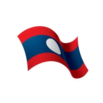 Laos flag, vector illustration Stock Illustration
