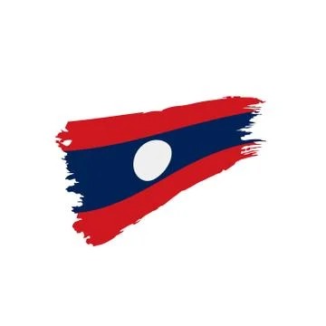 Laos flag, vector illustration Stock Illustration