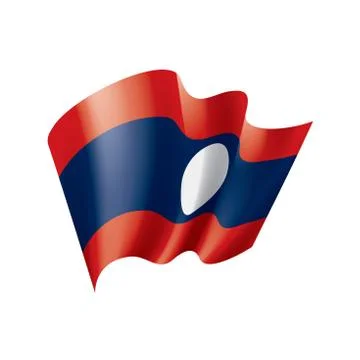 Laos flag, vector illustration on a white background Ilustração Stock