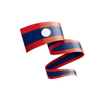 Laos flag, vector illustration on a white background Stock Illustration