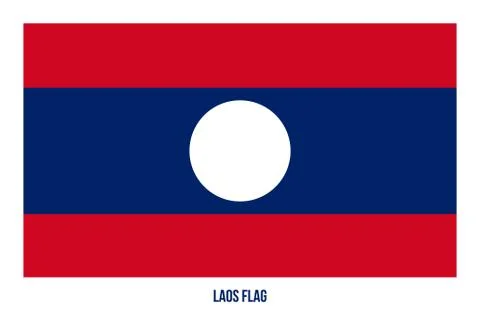 Laos Flag Vector Illustration on White Background. Laos National Flag. Stock Illustration