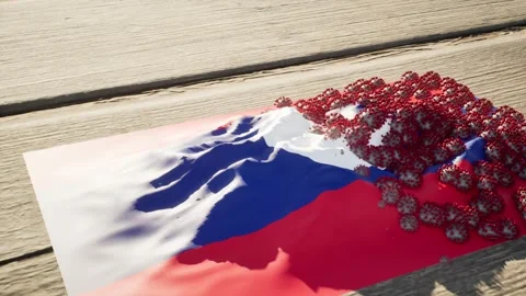 Laos Flag - Virus Growth Stock Footage 320285045