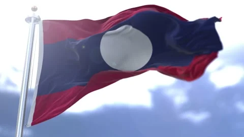 Laos flag waving against the sky Stock Footage 170662964