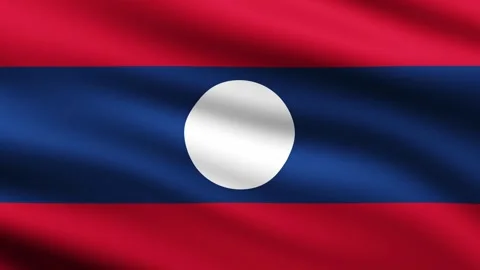 Laos Flag Waving Animation Background Full Screen Flag Of Laos Stock Footage 270011819